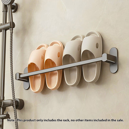 SOGA 49cm Wall-Mounted Slipper Organiser Adhesive Storage Space-Saving Wall Rack LUZ-TAN1041