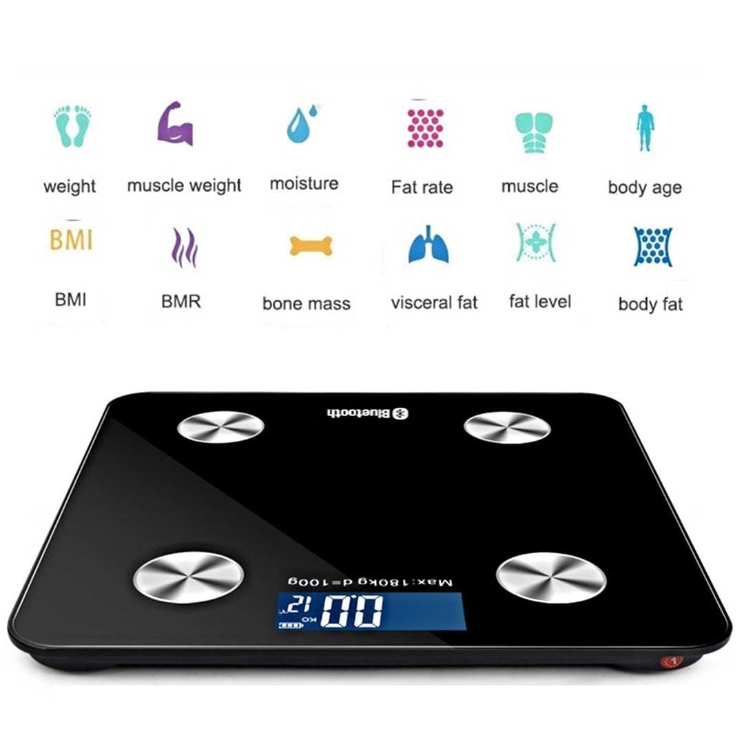 SOGA 2X Wireless Bluetooth Digital Body Fat Scale Bathroom Health Analyser Weight White • LUZ-BodyFatScaleBluetoothWhiteX2