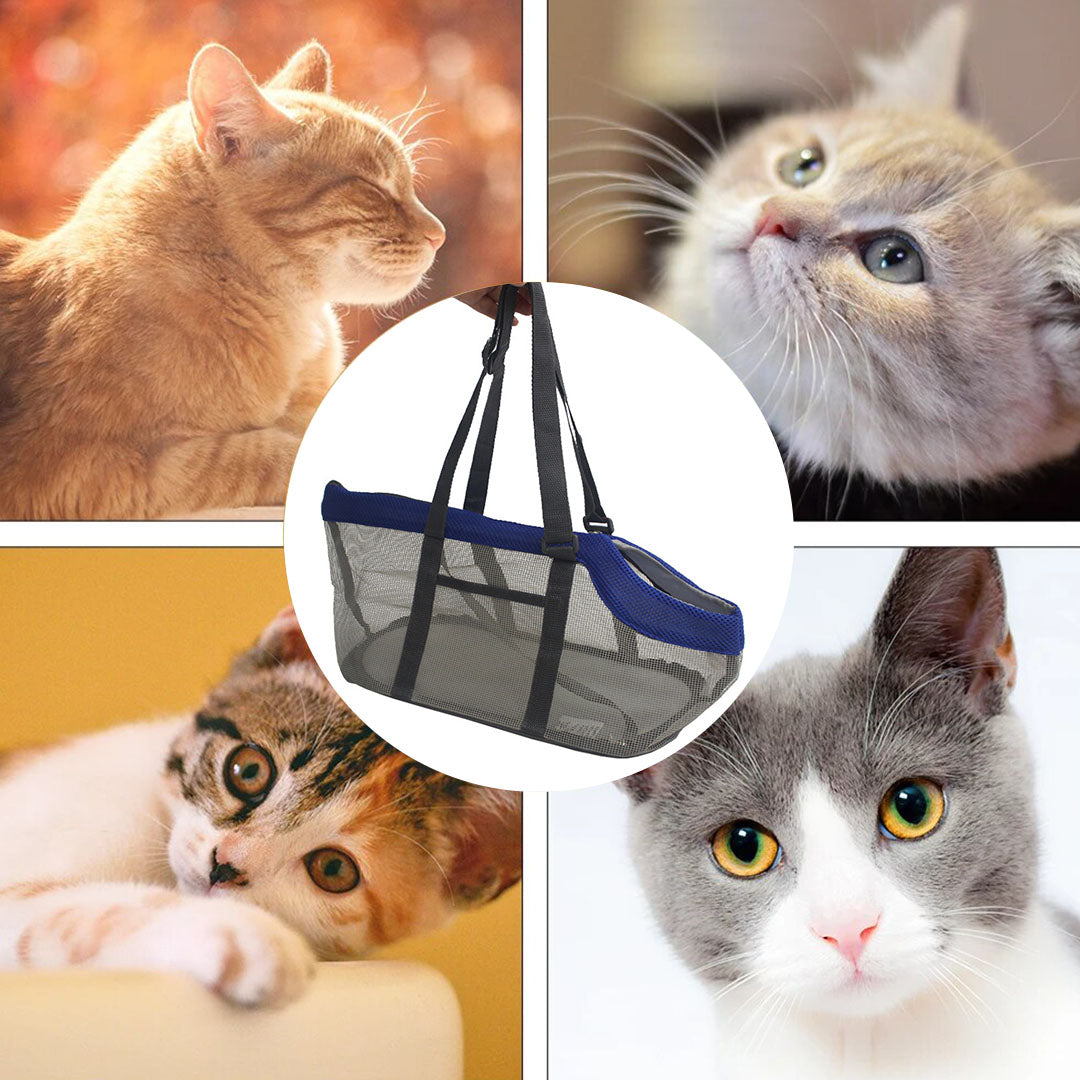 SOGA 2X Grey Pet Carrier Bag Breathable Net Mesh Tote Pouch Dog Cat Travel Essentials • LUZ-PetBagA43BLUX2