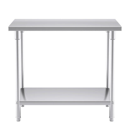 SOGA 100*70*85cm Commercial Catering Kitchen Stainless Steel Prep Work Bench • LUZ-WorkBenchSS2008100CM