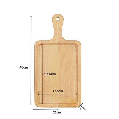 SOGA 2X 40cm Rectangle Premium Wooden Oak Food Serving Tray Charcuterie Board Paddle Home Decor LUZ-WodA026X2