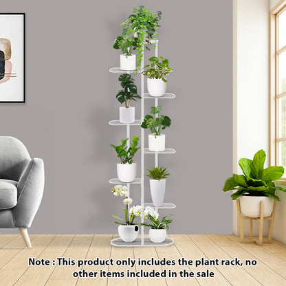 SOGA 2X 8 Tier 9 Pots White Metal Plant Rack Flowerpot Storage Display Stand Holder Home Garden Decor • LUZ-FPotH36X2