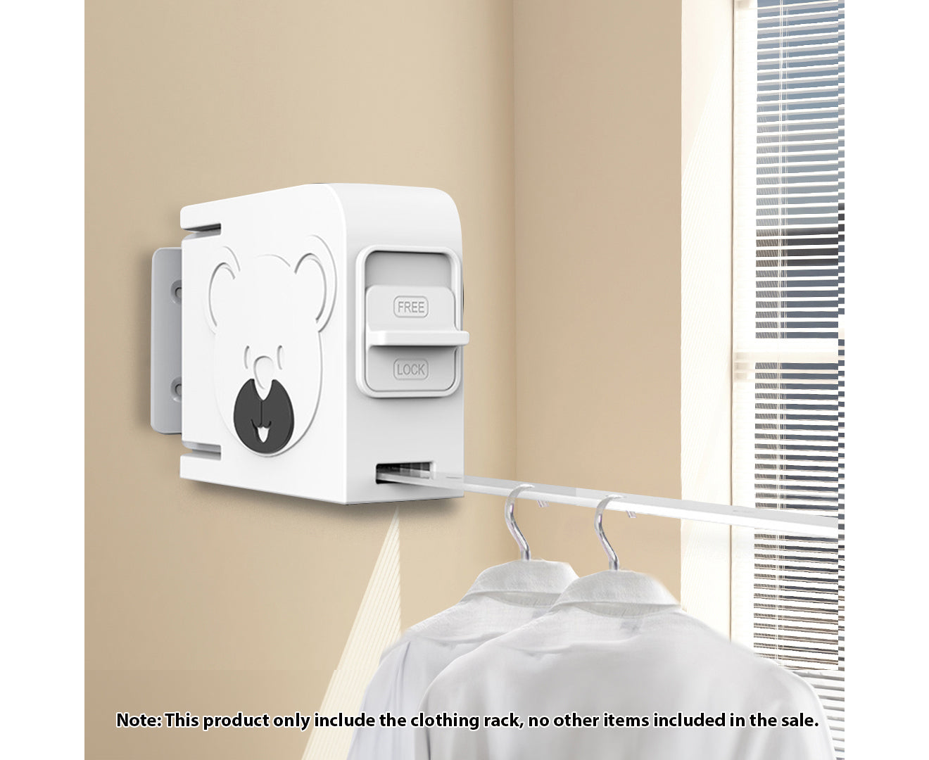 SOGA 160mm Wall-Mounted Clothes Line Dry Rack Retractable Space-Saving Foldable Hanger White • LUZ-BSLY07