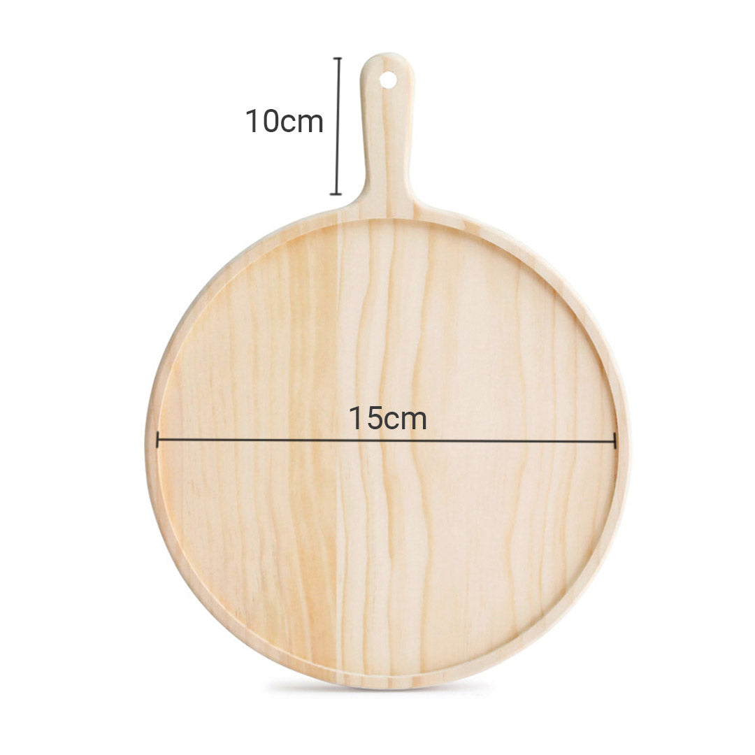 SOGA 2X 6 inch Round Premium Wooden Pine Food Serving Tray Charcuterie Board Paddle Home Decor • LUZ-WodB106X2
