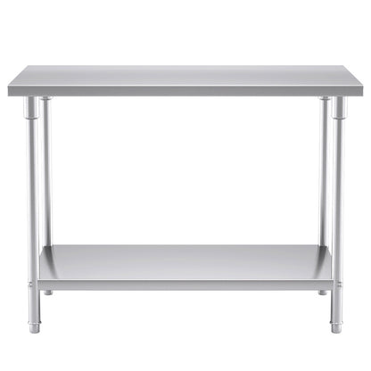 SOGA 120*70*85cm Commercial Catering Kitchen Stainless Steel Prep Work Bench • LUZ-WorkBenchSS2009120CM