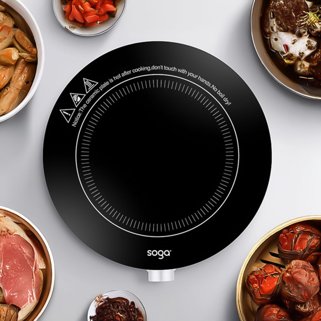 SOGA 2X 26cm Smart Electric Induction Cooktop Portable Kitchen Cooker for Cookware • LUZ-CooktopC20A6X2