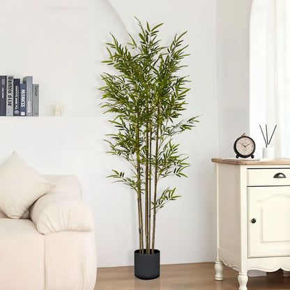 SOGA 180cm Lucky Bamboo Tree Bambusa Vulgaris Artificial Plant w/ 7 Branches Home Accent Decor • LUZ-APlantFHZ180
