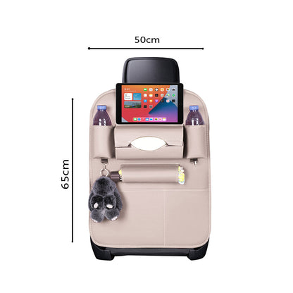 SOGA PVC Leather Car Back Seat Storage Bag Multi-Pocket Organizer Backseat and iPad Mini Holder White • LUZ-CarStorage1SeatBagWHT