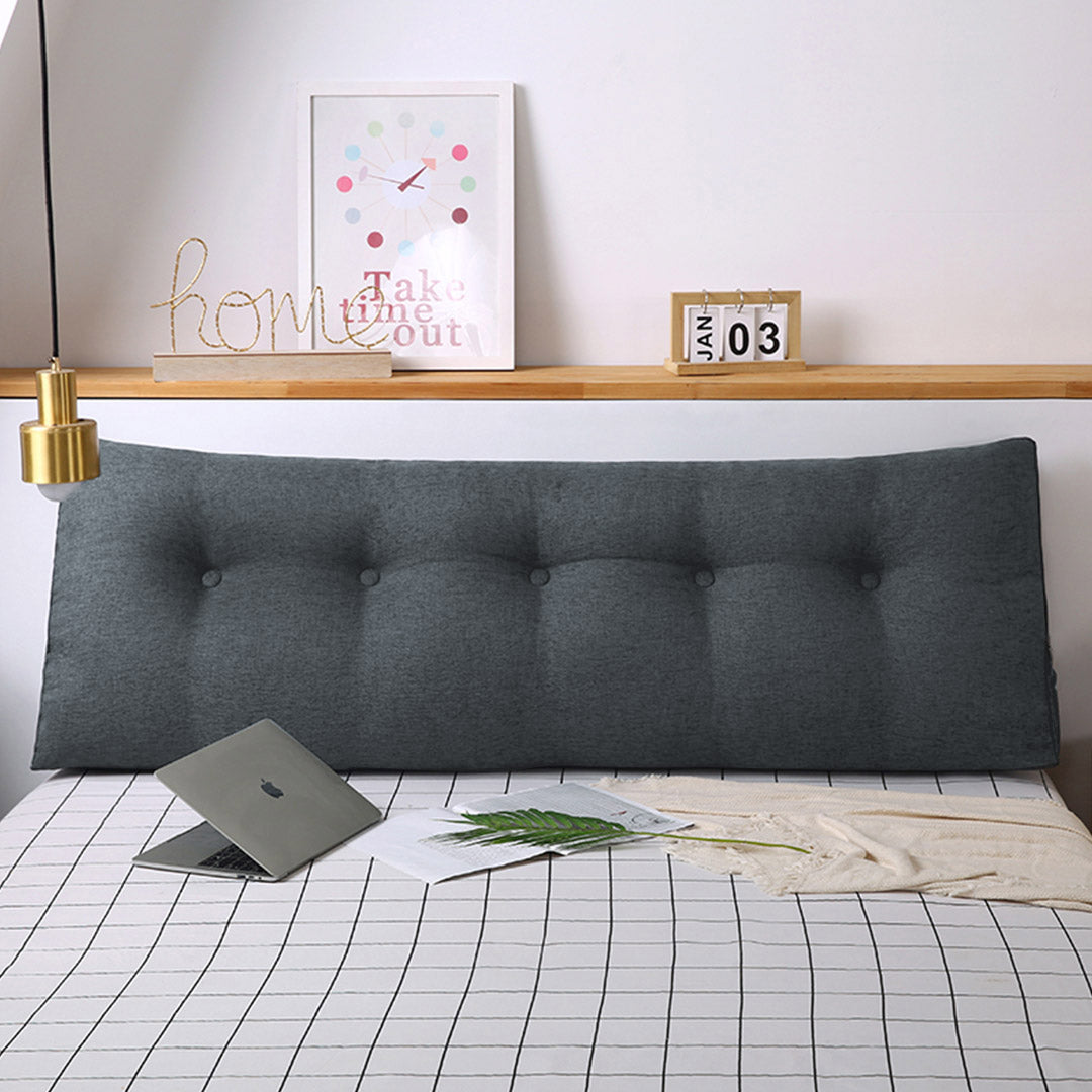 SOGA 4X 180cm Dark Grey Triangular Wedge Bed Pillow Headboard Backrest Bedside Tatami Cushion Home Decor • LUZ-PillowFab180GreyX4