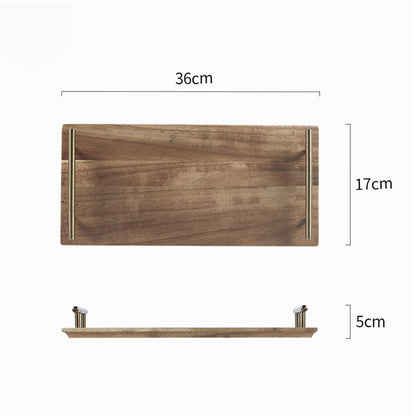 SOGA 2X 36cm Brown Rectangle Wooden Acacia Food Serving Tray Charcuterie Board Centerpiece  Home Decor • LUZ-WodC235X2