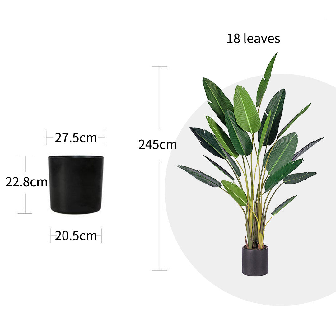 SOGA 245cm Artificial Giant Green Birds of Paradise Tree Fake Tropical Indoor Plant Home Office Decor • LUZ-APlantM24518