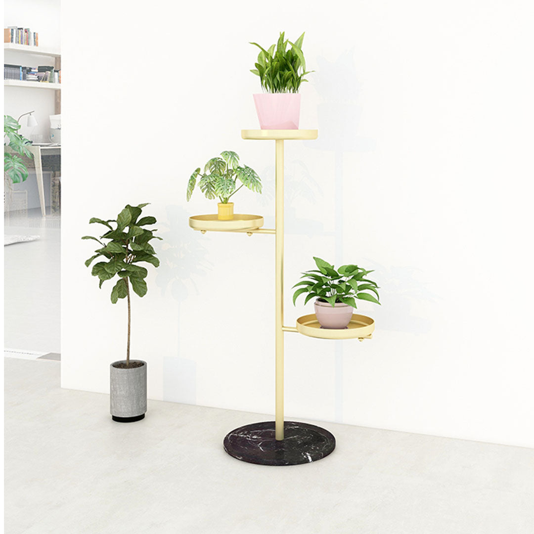 SOGA 2X 3 Tier Gold Round Plant Stand Flowerpot Tray Display Living Room Balcony Metal Decorative Shelf • LUZ-FPotH103X2