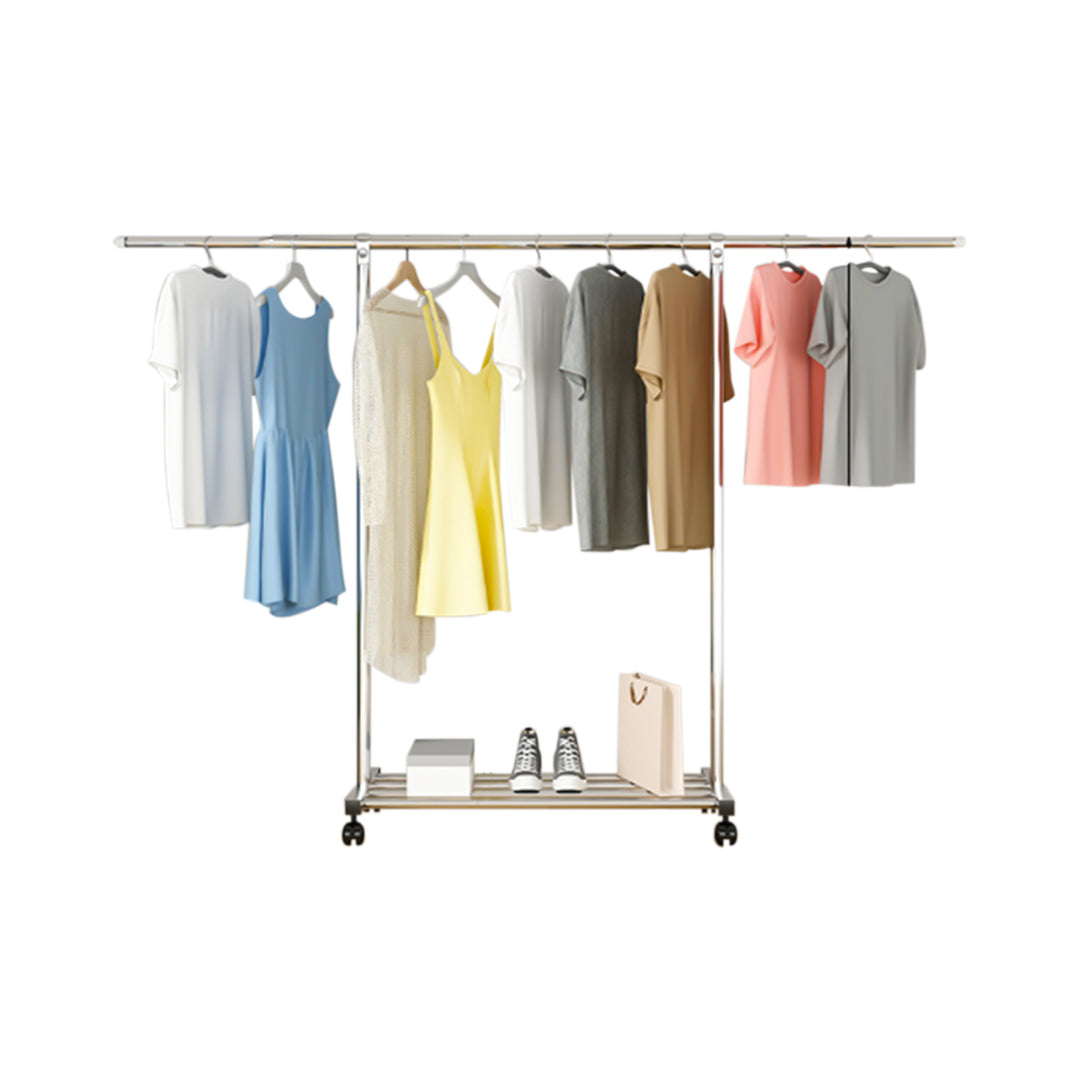 SOGA 2X 200cm Stainless Steel Floor-Standing Clothes Rack - Durable and Space-Saving Laundry Organizer • LUZ-BSXG2526X2