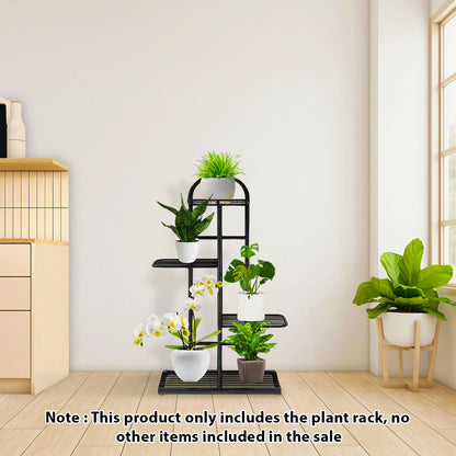 SOGA 2X 4 Tier 5 Pots Black Metal Plant Stand Flowerpot Display Shelf Rack Indoor Home Office Decor • LUZ-FPotH02X2