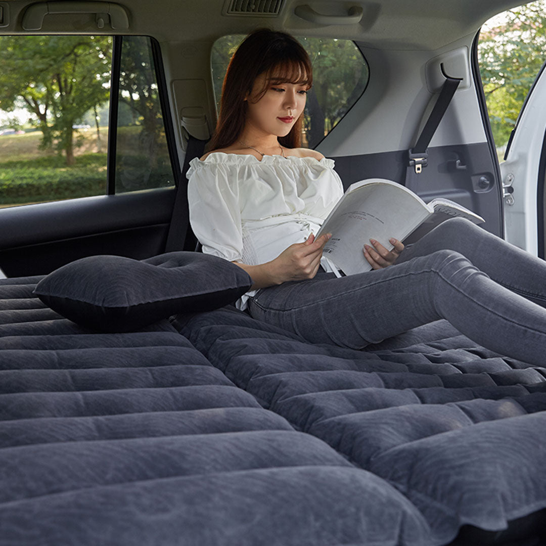 SOGA 2X Black Inflatable Car Boot Mattress Portable Camping Air Bed Travel Sleeping Essentials • LUZ-CarMat013X2