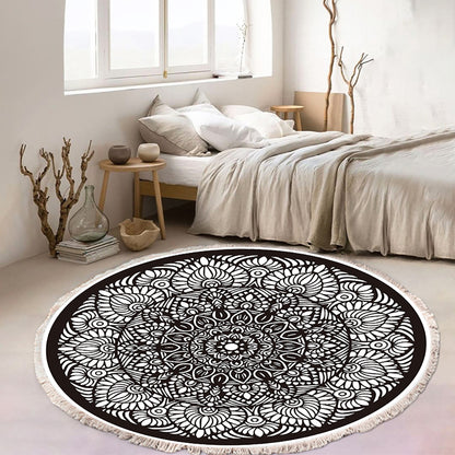 SOGA 2X 120cm Mandala Modern Ethnic Tassel Print Anti-slip Doormat, Home Decor • LUZ-CarpetXLS48X2