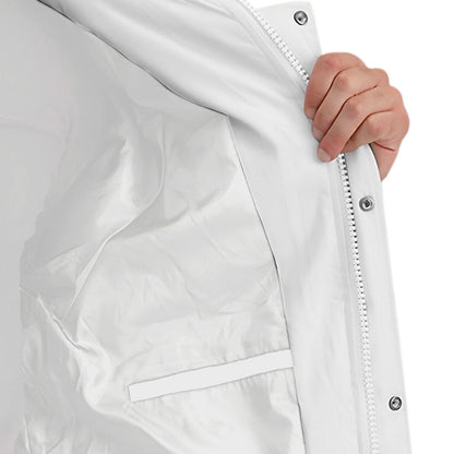 abbee White Large Winter Fur Hooded Thick Overcoat Jacket Stylish Lightweight Quilted Warm Puffer Coat • LUZ-DJ-998E