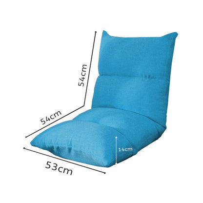 SOGA 2X Lounge Floor Recliner Adjustable Lazy Sofa Bed Folding Game Chair Blue • LUZ-LoungeFabricBlueX2