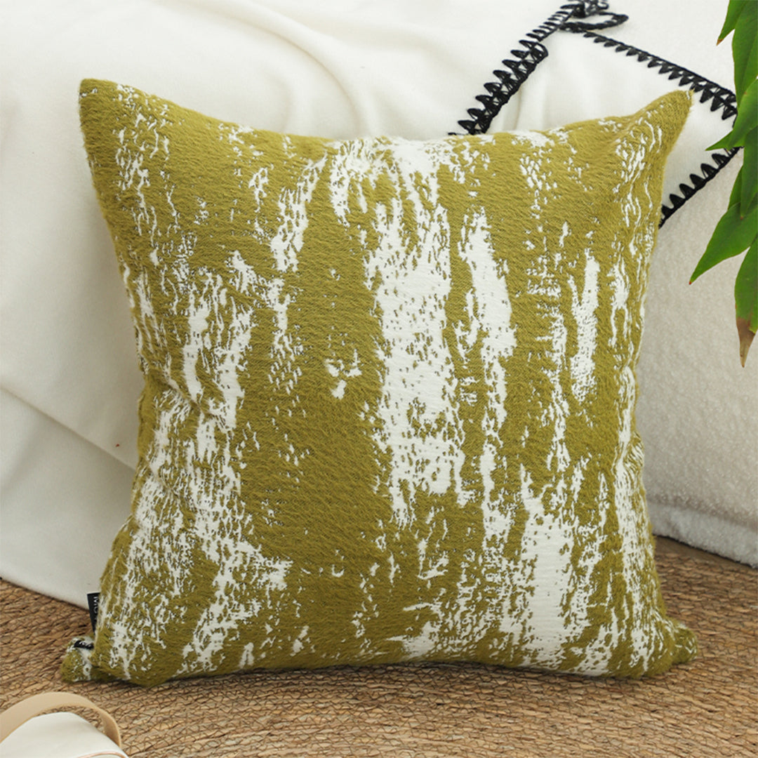 SOGA 50cm Throw Pillow White and Olive Green Plush Polyester Fiber and Cotton for Home Decor • LUZ-FrenchCushion328