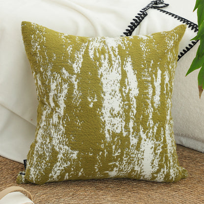 SOGA 50cm Throw Pillow White and Olive Green Plush Polyester Fiber and Cotton for Home Decor • LUZ-FrenchCushion328