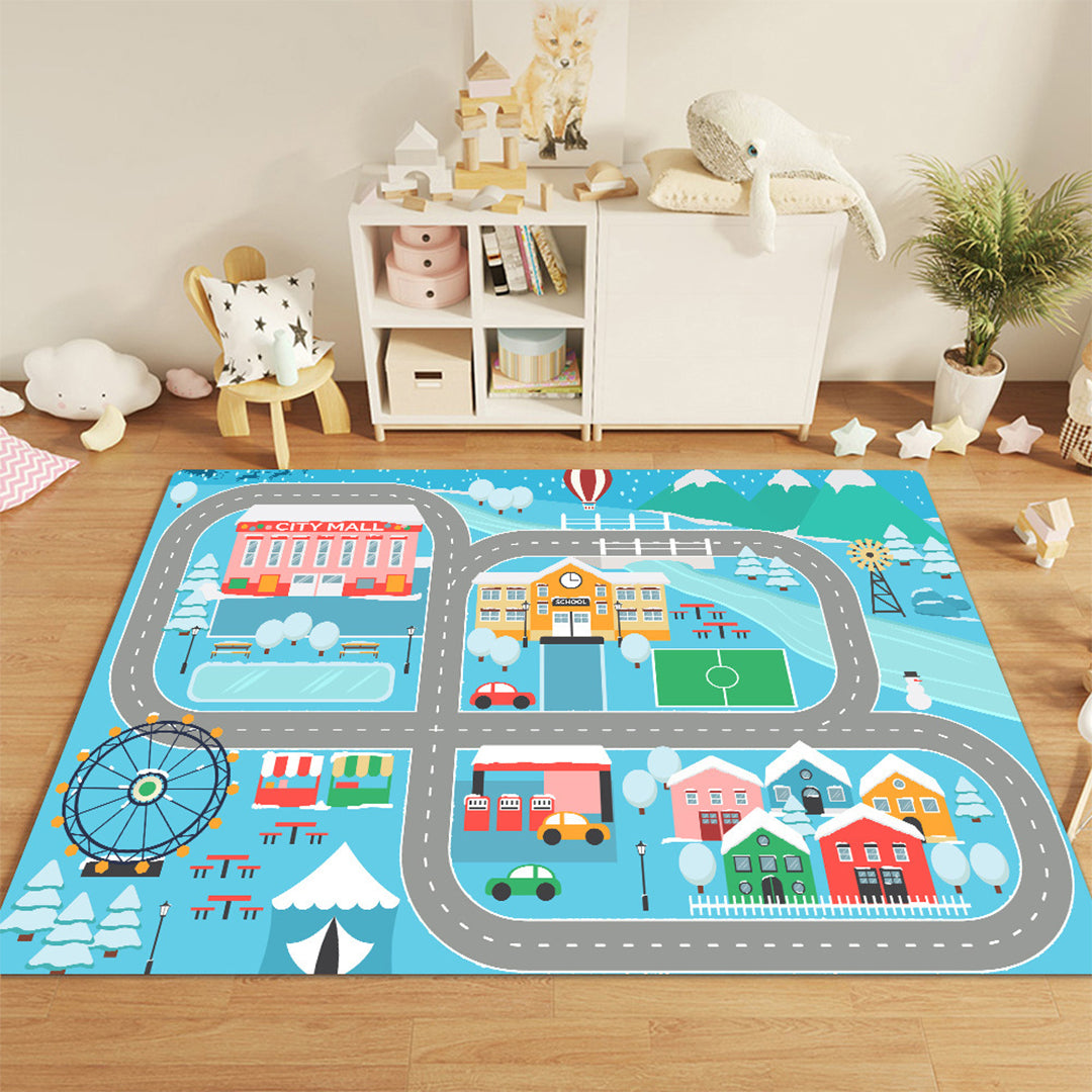 SOGA 2X 20cm Kids Rug Street Map Play Mat, Educational Baby Theme Park Area Rugs • LUZ-KidCarpet602X2