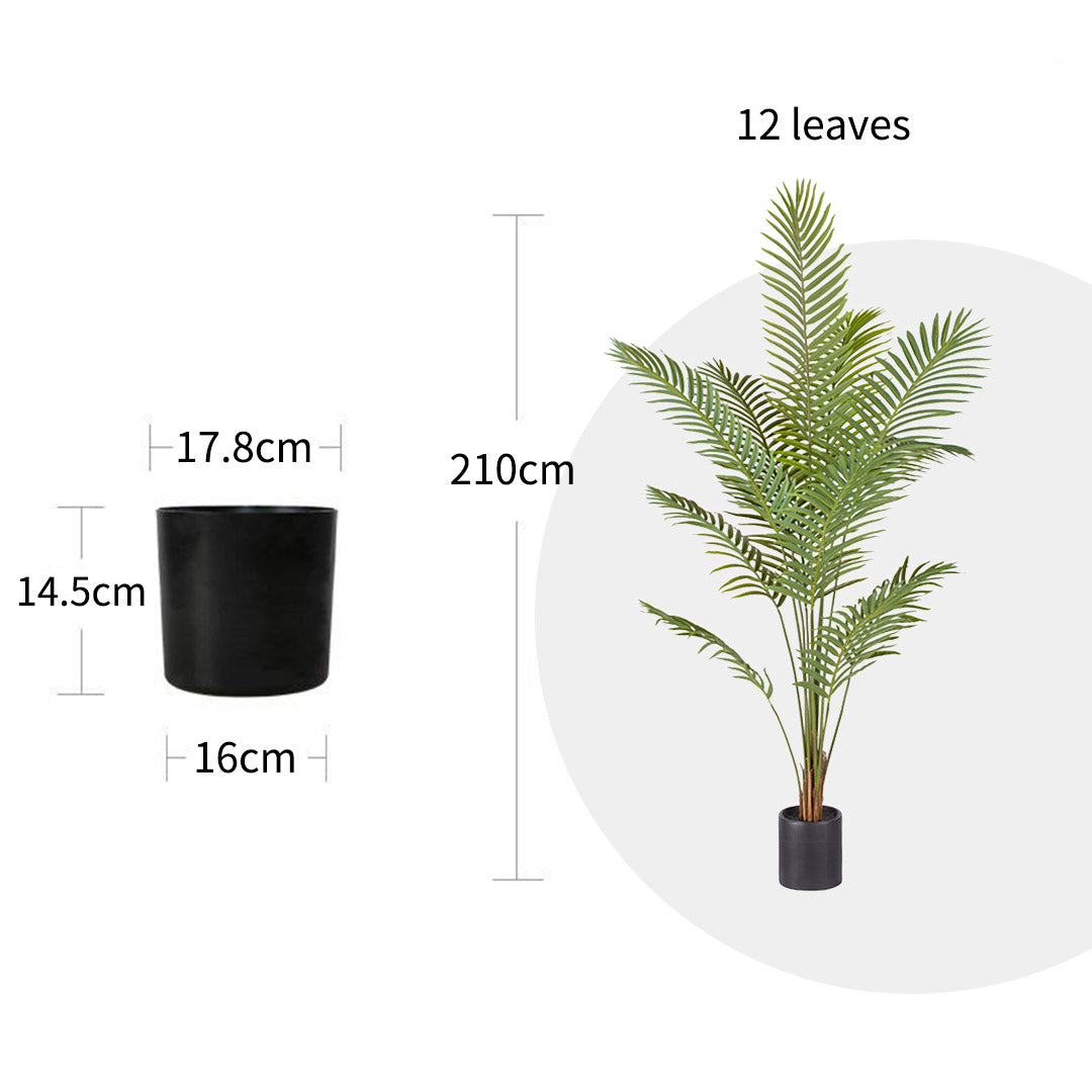 SOGA 210cm Green Artificial Indoor Rogue Areca Palm Tree Fake Tropical Plant Home Office Decor • LUZ-APlantSWK21012