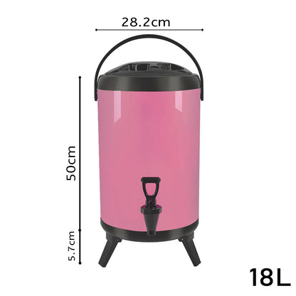 SOGA 18L Stainless Steel Insulated Milk Tea Barrel Hot and Cold Beverage Dispenser Container with Faucet Pink • LUZ-VICDispenser18LPNK