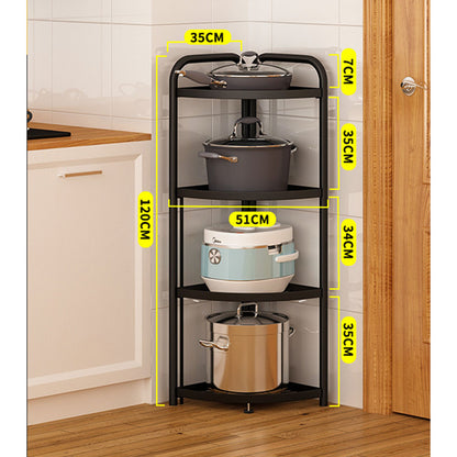 SOGA 4 Tier Steel Triangular  Corner Stand Multi-Functional Shelves Portable Storage Organizer • LUZ-KitchenXY025