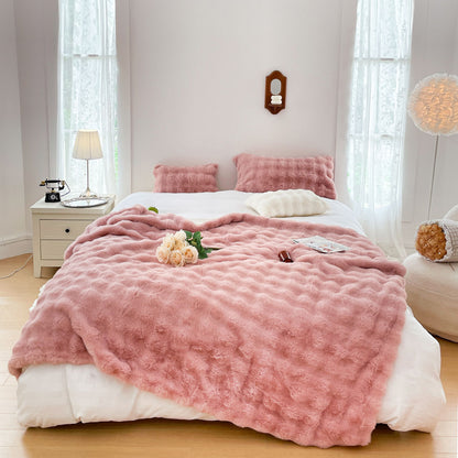 SOGA 200cm Pink Fur Fuzzy Super Soft and Cozy Fluffy Throw Blanket • LUZ-BlanketFur338