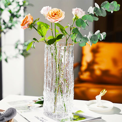 SOGA 30.5cm Handcrafted Clear Glass Vase, Classic Design for Home Decor • LUZ-GVaseClear305