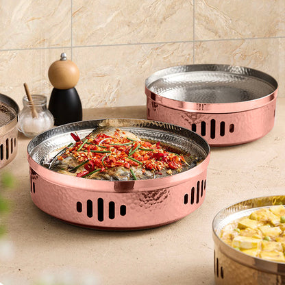 SOGA 26cm Hammered Texture Dry Pot in Rose Gold Color Kitchen Essential • LUZ-VICSoupPot37