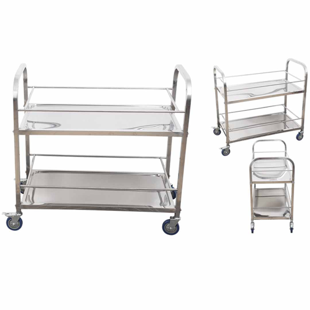 SOGA 2 Tier 95x50x95cm Stainless Steel Drink Wine Food Utility Cart Large • LUZ-FoodCart1204