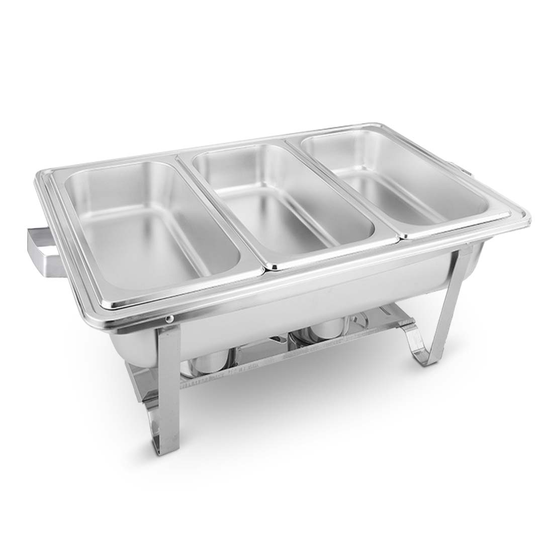 SOGA 2X 3L Triple Tray Stainless Steel Chafing Food Warmer Catering Dish • LUZ-ChafingDish56303X2