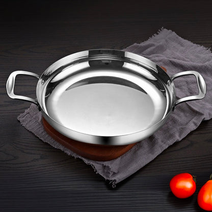 Soga 28cm Flat Base Seafood Dry Pot in Elegant Silver Finish with Durable for Kitchen Essential • LUZ-VICSoupPot26