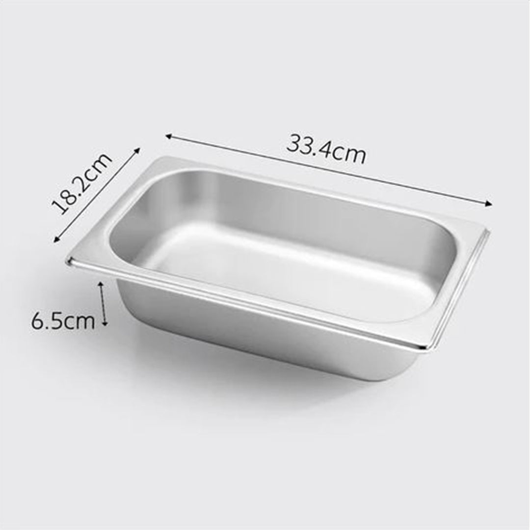 SOGA 2X Gastronorm GN Pan Full Size 1/3 GN Pan 6.5 cm Deep Stainless Steel Tray • LUZ-GastronormPans5415X2A