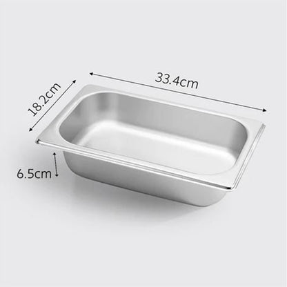 SOGA 2X Gastronorm GN Pan Full Size 1/3 GN Pan 6.5 cm Deep Stainless Steel Tray • LUZ-GastronormPans5415X2A