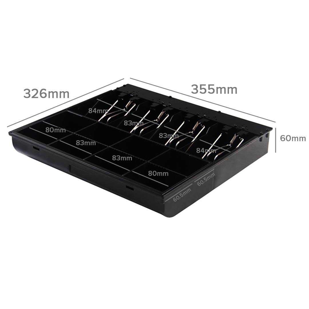 SOGA 4 Bills 8 Coins Cash Tray With Lockable Lid Heavy Duty Spare Cash Tray Black • LUZ-CashDrawerWithLid