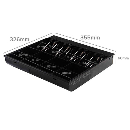 SOGA 4 Bills 8 Coins Cash Tray With Lockable Lid Heavy Duty Spare Cash Tray Black • LUZ-CashDrawerWithLid