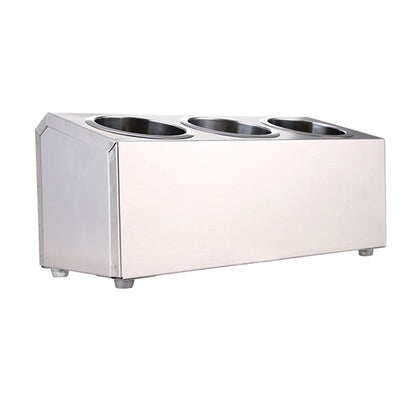 SOGA 2X 18/10 Stainless Steel Commercial Conical Utensils Cutlery Holder with 3 Holes • LUZ-CutleryHolder4601X2