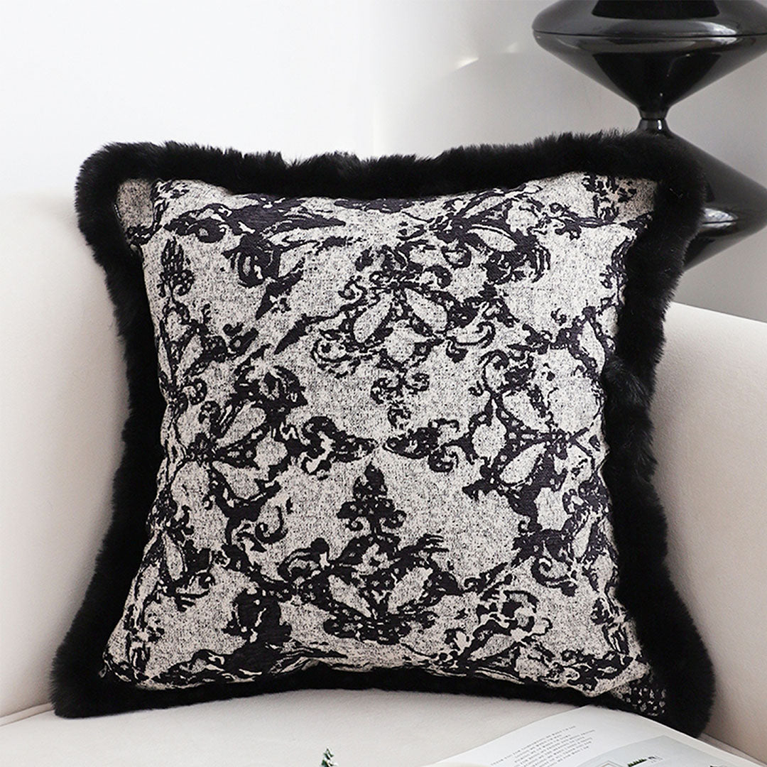 SOGA 45cm Vintage Black Herringbone Pillowcase Set & Square Throw Pillow • LUZ-FrenchCushion254