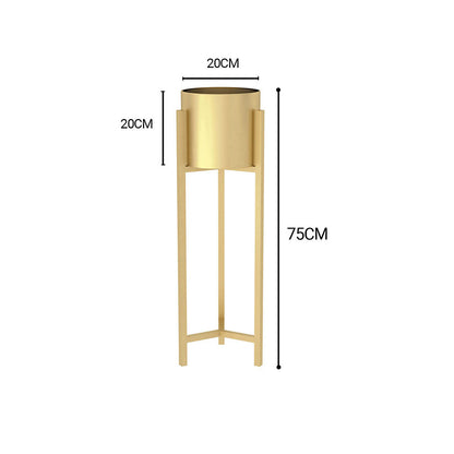 SOGA 2X 75cm Gold Metal Plant Stand with Flower Pot Holder Corner Shelving Rack Indoor Display • LUZ-FPotH75GLDX2