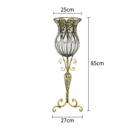 SOGA 85cm Clear Glass Tall Floor Vase with 12pcs Artificial Fake Flower Set • LUZ-Vase3019ClearwBlueF12