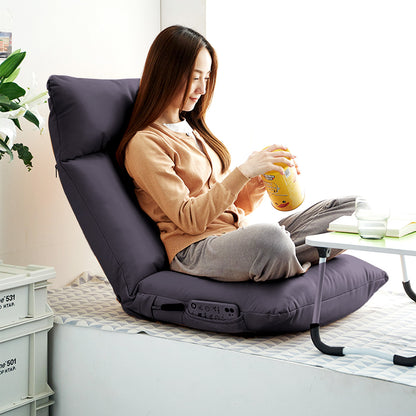 SOGA 2X Grey Lounge Recliner Lazy Sofa Bed Tatami Cushion Collapsible Backrest Seat Home Office Decor • LUZ-LoungeC3809X2
