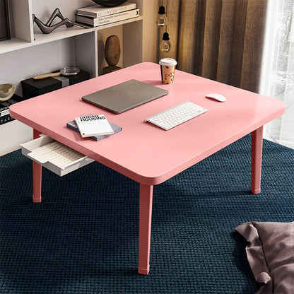 SOGA 2X Pink Portable Floor Table Small Square Space-Saving Mini Desk Home Decor • LUZ-FloorTable504X2