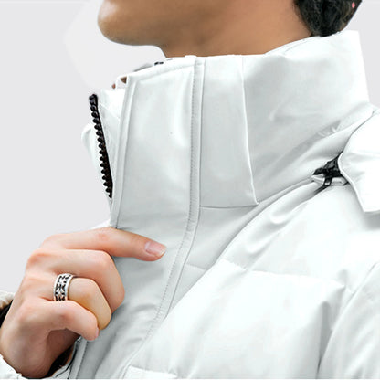 abbee White 3XL Winter Hooded Overcoat Long Jacket Stylish Lightweight Quilted Warm Puffer Coat • LUZ-DJ-659D