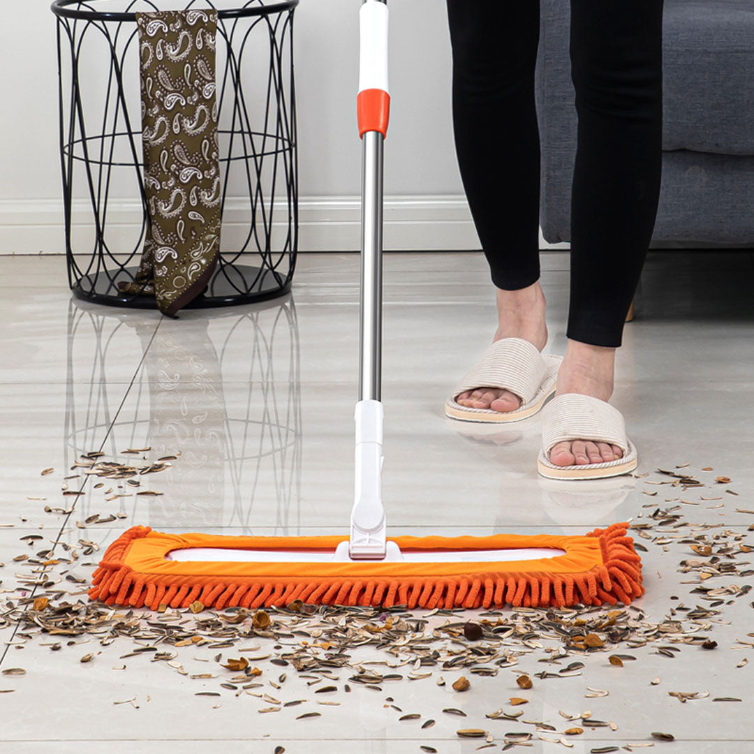 SOGA 60x12 Orange Microfiber Flat Mop Floor Cleaning Pads Rotating Dust Remover • LUZ-MopHead60cm