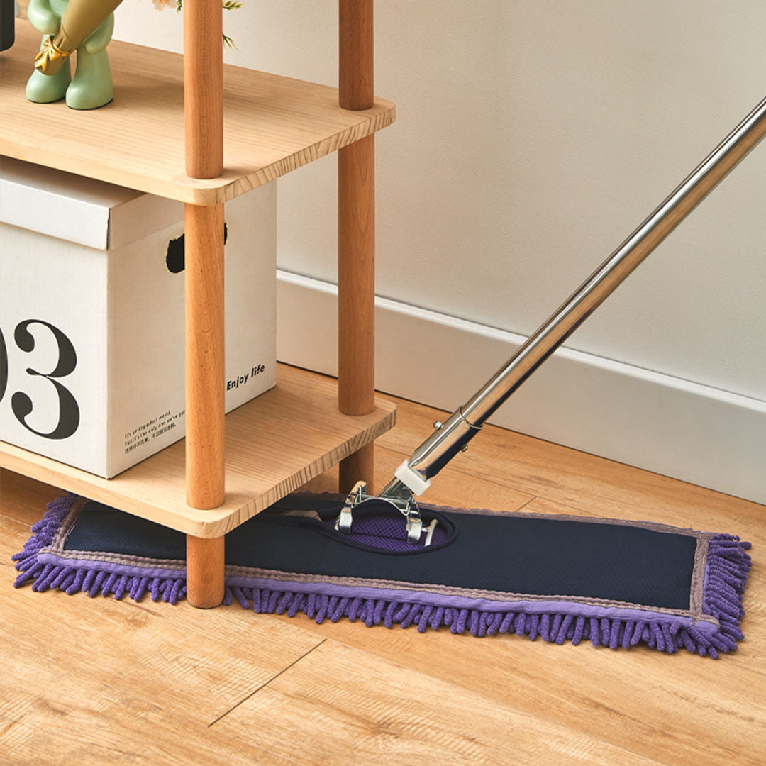 SOGA 90cm Purple Microfiber Flat Mop Floor Cleaning Pads Rotating Dust Remover • LUZ-MopCof90