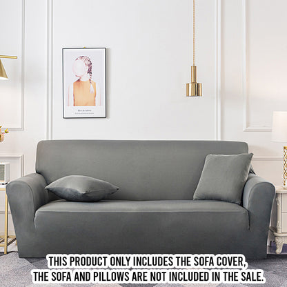 SOGA 2-Seater Grey Sofa Cover Couch Protector High Stretch Lounge Slipcover Home Decor • LUZ-SofaCov210