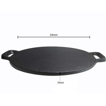 SOGA 2X Cast Iron Induction Crepes Pan Baking Cookie Pancake Pizza Bakeware • LUZ-CrepePan34cmX2
