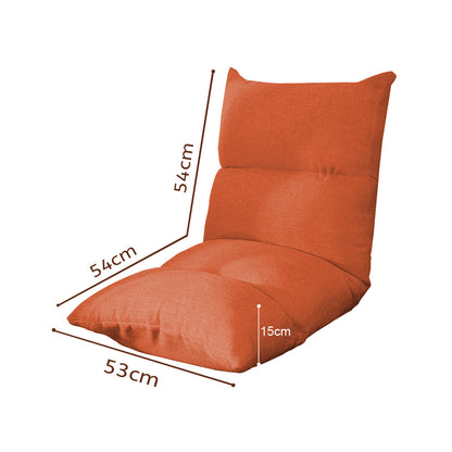 SOGA 2X Lounge Floor Recliner Adjustable Lazy Sofa Bed Folding Game Chair Orange • LUZ-LoungeFabricOrangeX2